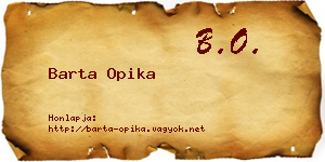 Barta Opika névjegykártya